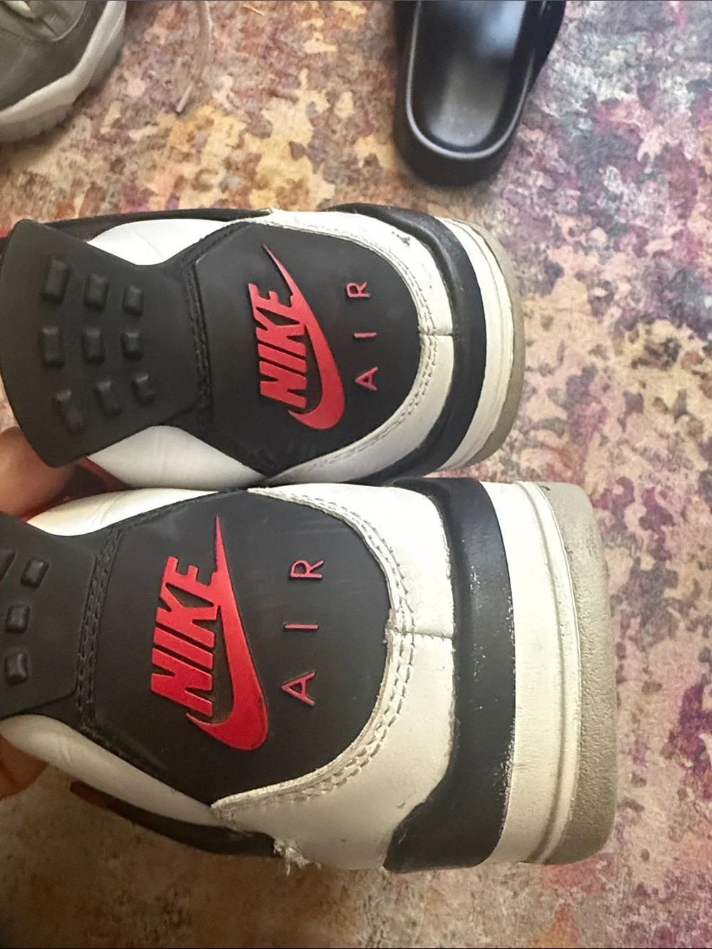 Jordan White Black Red Retro 4s Basketball Sneakers